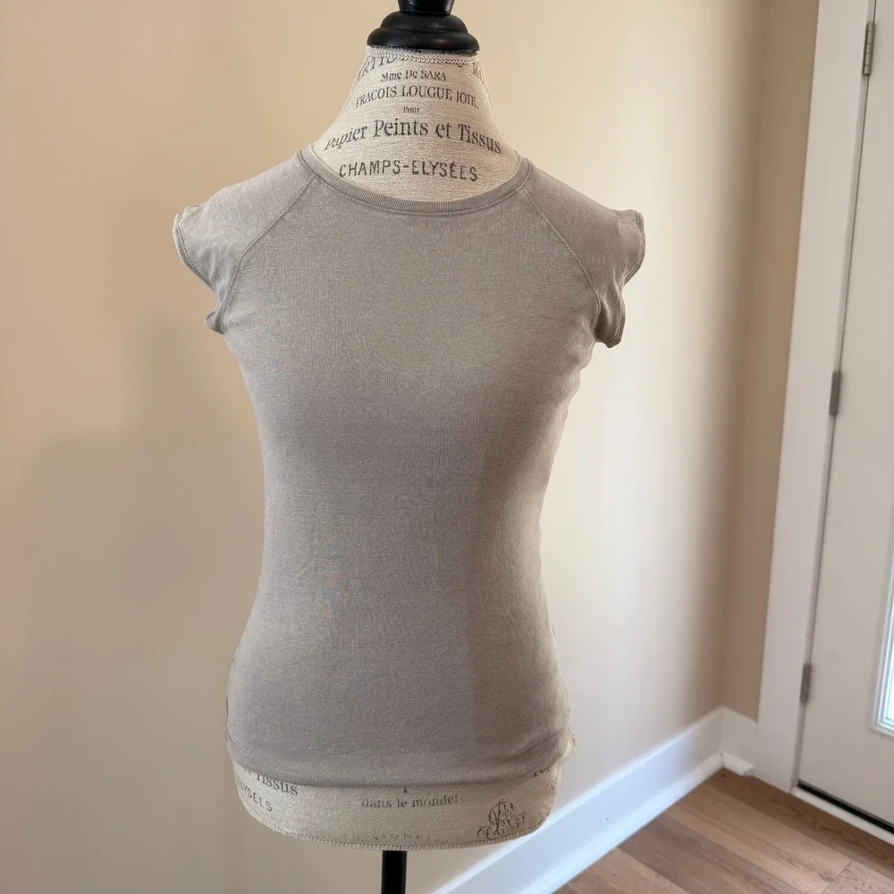 Zara‎ Women's Gray Cap Sleeve Knit Shirt Size S
